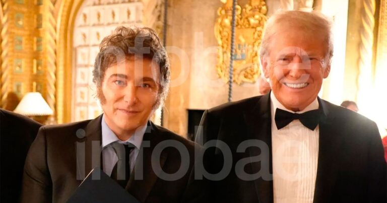 La foto del encuentro entre Donald Trump y Javier Milei en Mar-a-Lago