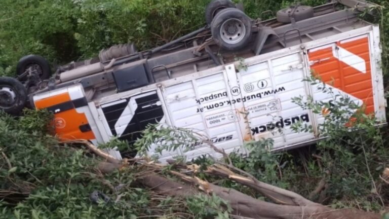 Accidente en Ruta 38: Camión cae a barranco cerca de Huerta Grande