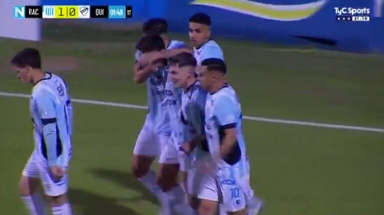 Racing venció a Quilmes por 2 a 0, con goles de Vignolo y Chavarría