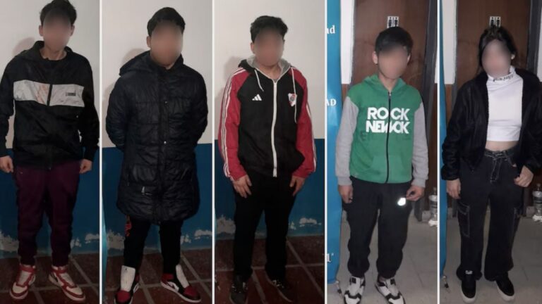 Tras una intensa persecución, detuvieron a cinco jóvenes, cuatro de ellos menores