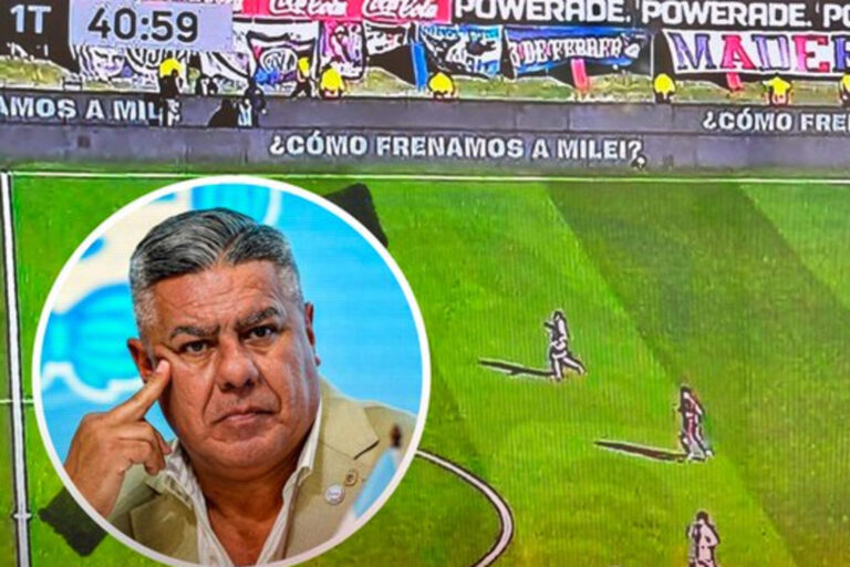 El Chiqui Tapia publicita a Patria Grande en los partidos de fútbol