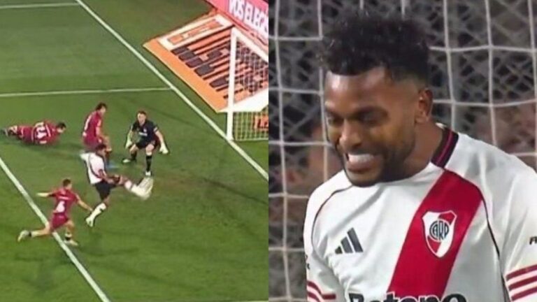 La ocasión de gol clave que falló Miguel Borja para estirar una sequía que preocupa en River