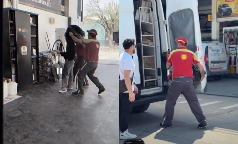 Repudio tras el video de una estación de servicio en el que se simula el secuestro de una mujer