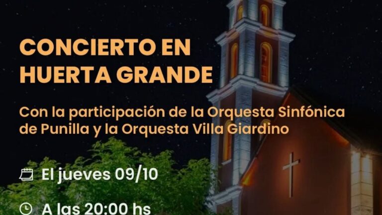 Las orquestas de Punilla y Villa Giardino brindarán un concierto en Huerta Grande