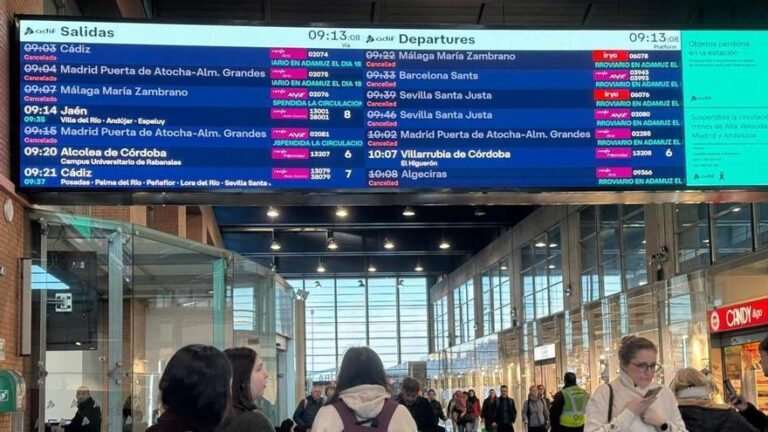 Renfe cancela conexiones ferroviarias en Córdoba, Cádiz, Jaén, Málaga y Sevilla ante el temporal