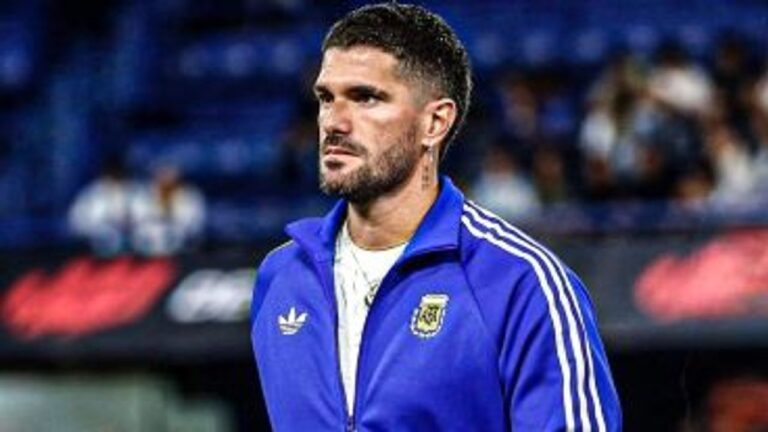 Rodrigo De Paul, jugador cordobés de la selección argentina, en conferencia de prensa.