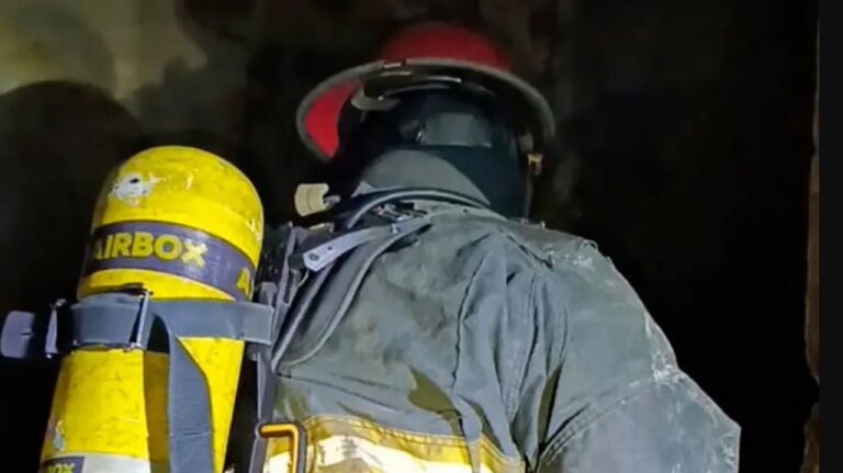 Ilustración de servicios de emergencia y bomberos en zona residencial