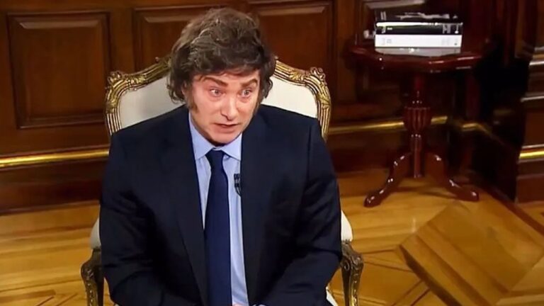 Presidente Javier Milei durante una alocución pública.