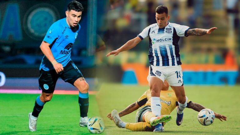Gráfico de posiciones del Torneo Apertura 2026 con los escudos de Talleres, Belgrano e Instituto.