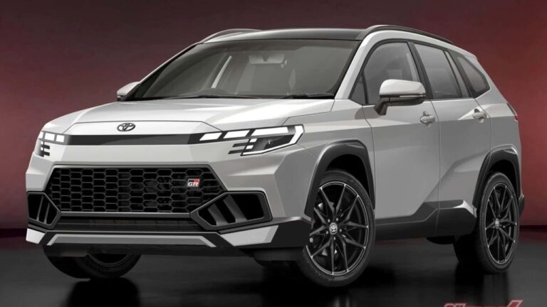 Imagen de prototipo o representación del Toyota Corolla Cross 2028, un SUV de tamaño familiar.