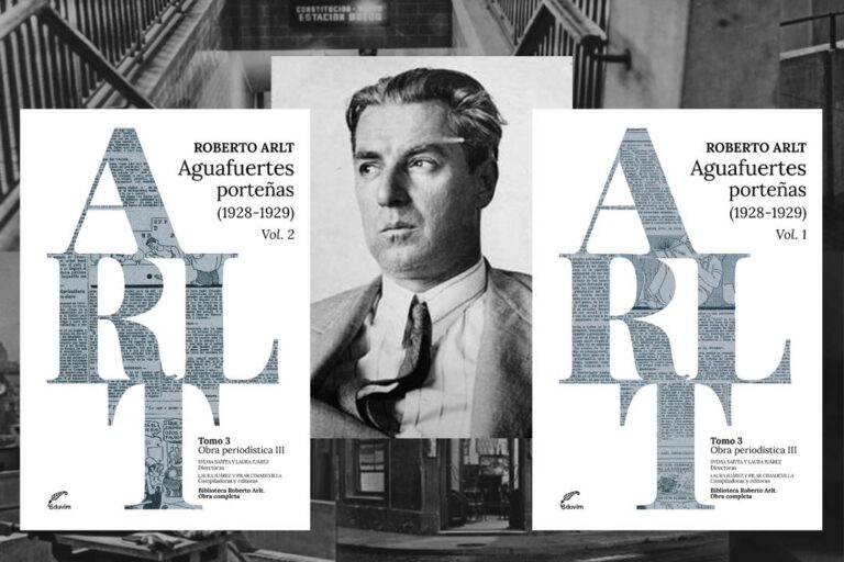 Portada del libro Aguafuertes porteñas 1928-1929 Vol. II de Roberto Arlt, editado por Eduvim