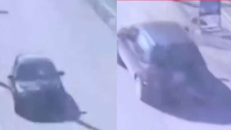 Imagen de cámara de seguridad que muestra un Ford Ka negro ingresando a barrio Ampliación Ferreyra