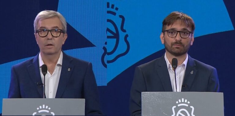 Candidatos al rectorado de la UNC debatiendo en los estudios de Canal 10