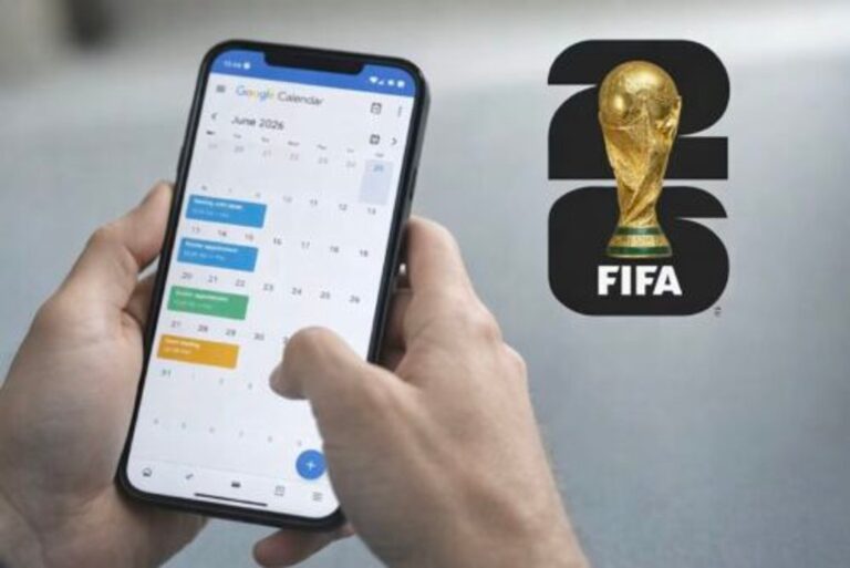 Calendario digital del Mundial 2026 en un teléfono móvil