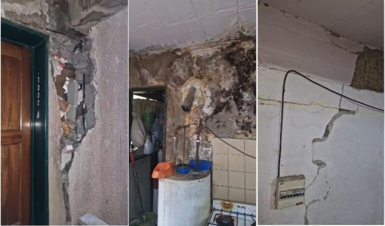 Vecinos de barrio SEP en la zona sur de Córdoba muestran daños en sus viviendas por humedad y hundimiento