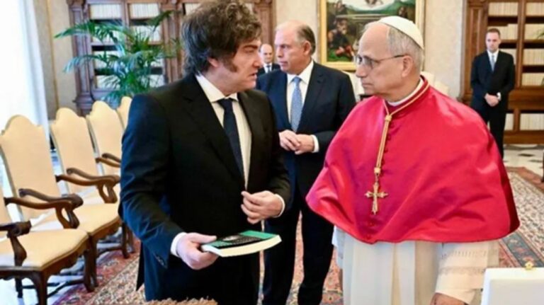El papa León XIV durante una audiencia pública en el Vaticano