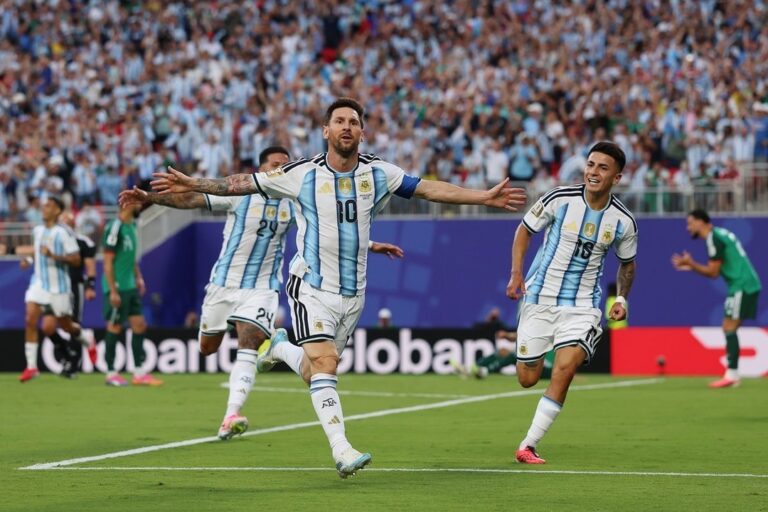 Lionel Messi celebra un gol durante el partido Argentina vs Argelia en el Mundial 2026