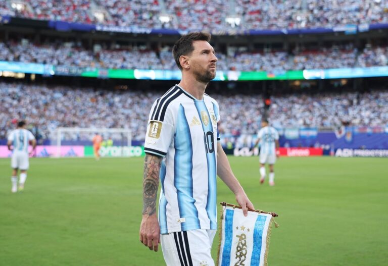 Jugadores de la Selección argentina en el campo de juego