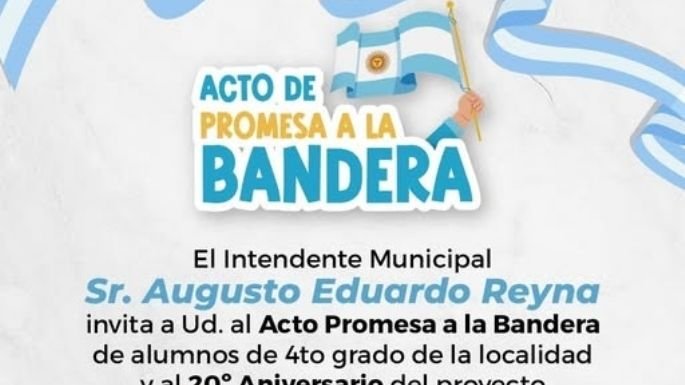 Alumnos de 4° grado en acto de Promesa a la Bandera en Bialet Massé