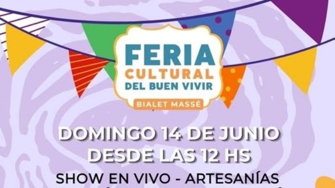 Cartel de la Feria Cultural del Buen Vivir en Bialet Massé
