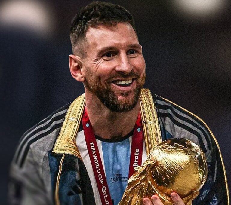 Lionel Messi celebrando un gol con la camiseta de la Selección Argentina durante el Mundial 2026