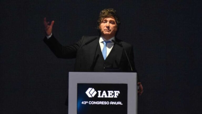 Javier Milei en el Congreso Anual del IAEF