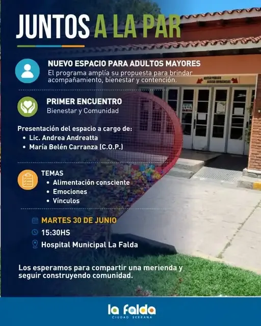 Adultos mayores en actividad comunitaria en La Falda