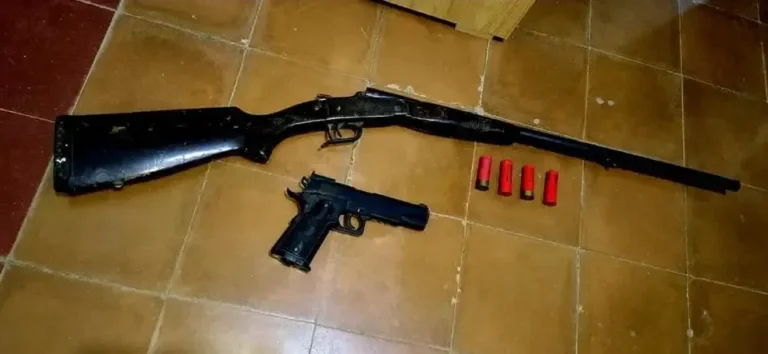 Armas secuestradas en allanamiento en Villa Parque Santa Ana