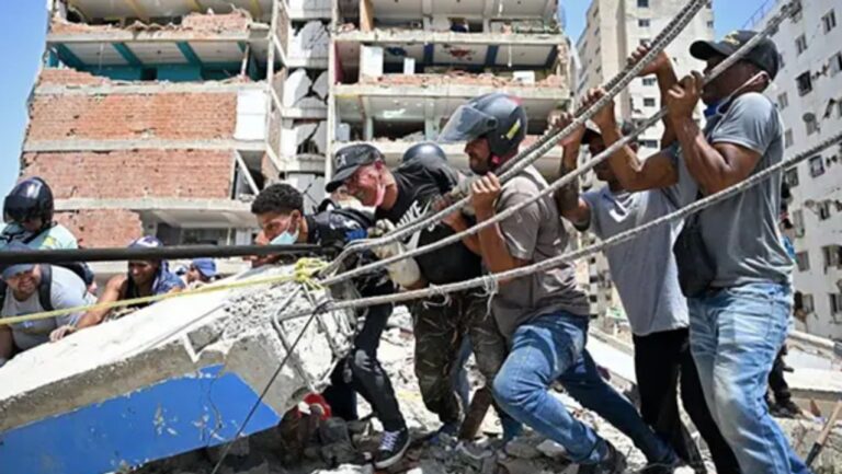 Edificios derrumbados en Caracas tras los terremotos en Venezuela