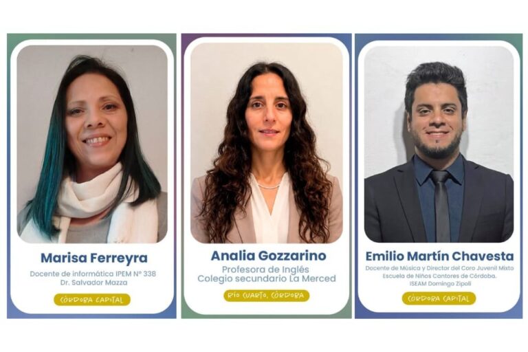 Docentes cordobeses seleccionados como semifinalistas del premio Docentes que Inspiran