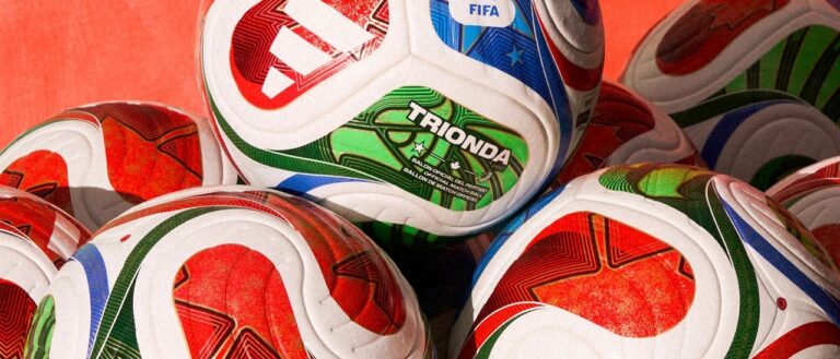 Balón Trionda de Adidas para el Mundial 2026 con diseño de paneles y colores de México, Estados Unidos y Canadá