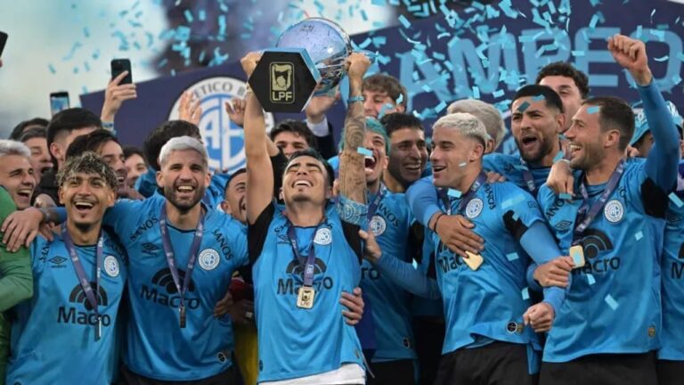 Estadio Gigante de Alberdi con banderas de Belgrano