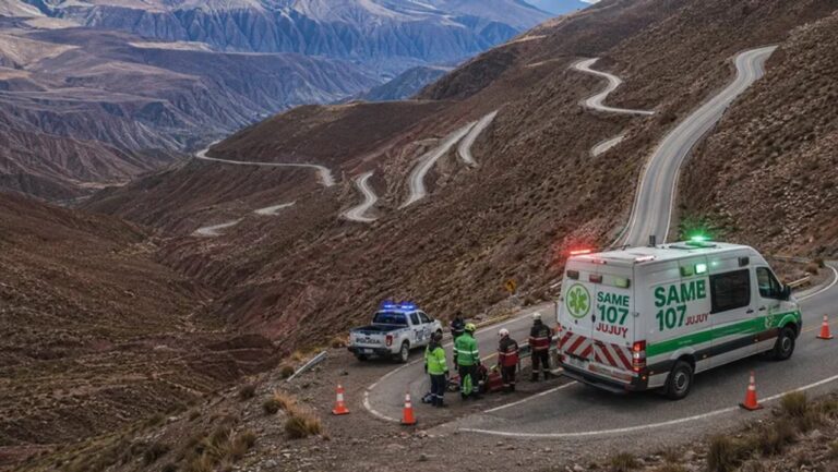 Vista de la Cuesta de Lipán, Jujuy, lugar del accidente
