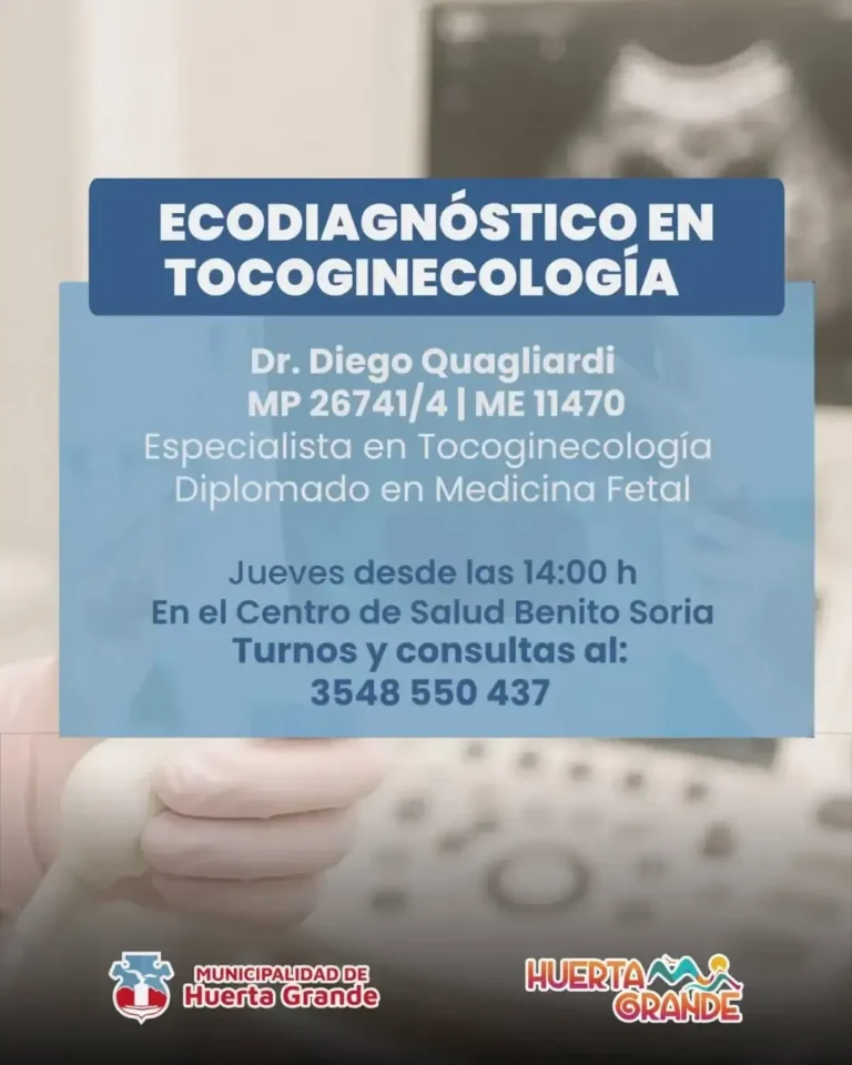 Servicio de Ecodiagnóstico en Tocoginecología en Huerta Grande