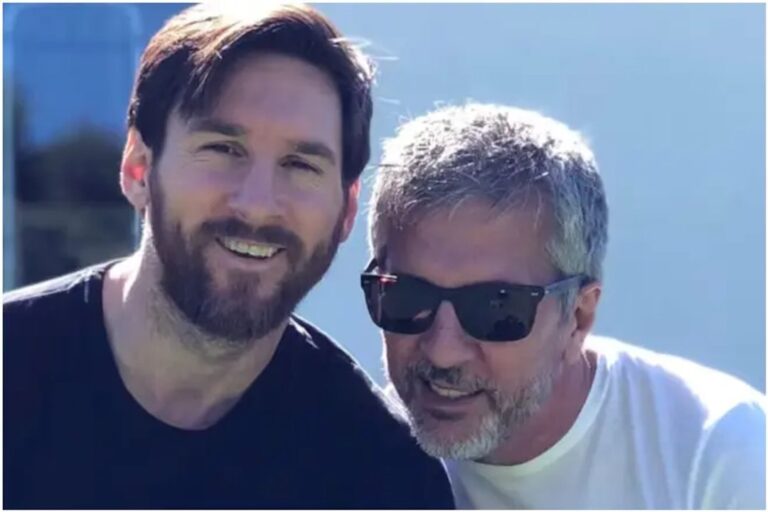 Jorge Messi junto a Lionel Messi