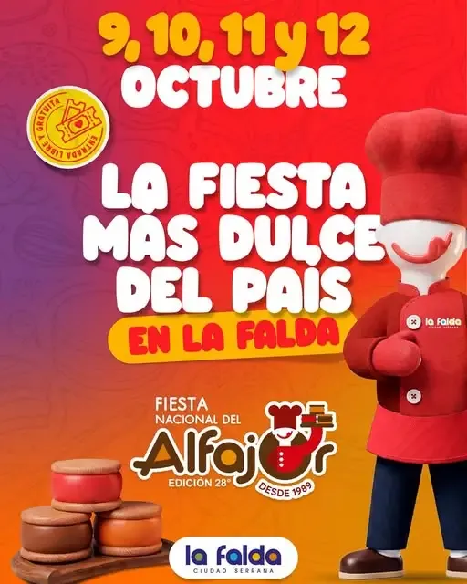 Stand de alfajores en la Fiesta Nacional del Alfajor en La Falda