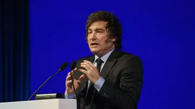 Javier Milei durante una conferencia de prensa