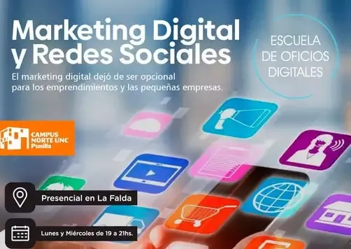 Curso de Marketing Digital en La Falda con certificación de la UNC