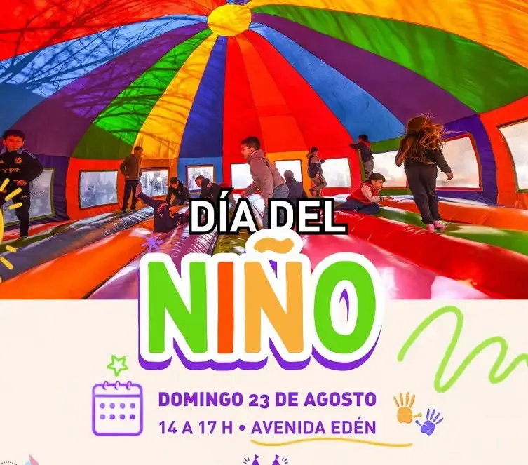 Avenida Edén de La Falda durante los festejos del Día del Niño