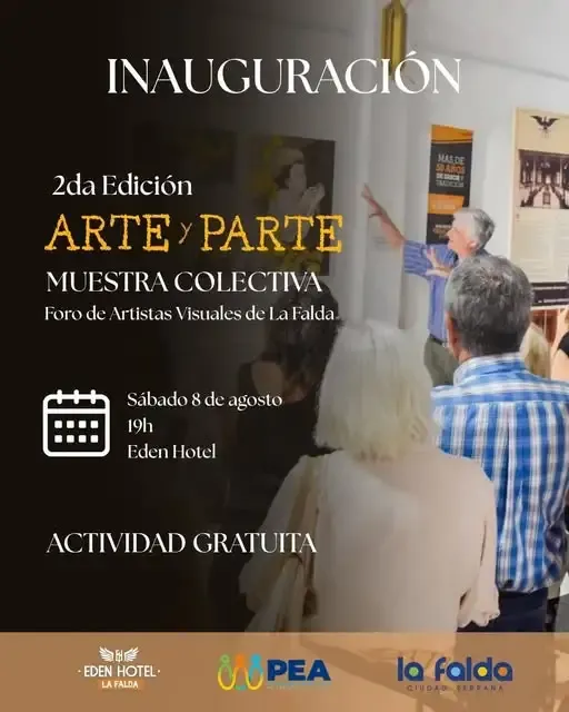 Cartel de la muestra Arte y Parte en el Hotel Edén de La Falda