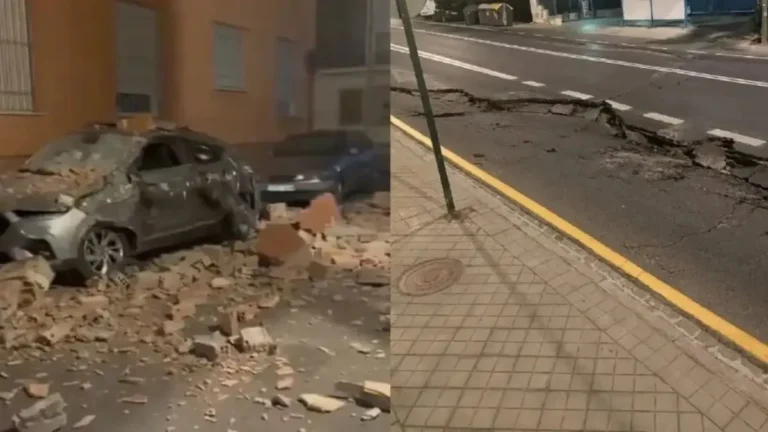 Daños en fachada tras sismo en Granada